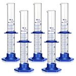 5PCS Graduated Cylinder Measuring Cylinder Thick Glass Lab Cylinders (50ML)