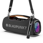 Blaupunkt Atomik Knightz 100W King of Boombox I Thumping Bass |Class Battery 15,600mAh I2-Night Playtime |Outdoor Rugged IPX6 Splash, Dust Proof, Party 9 Modes Aura Lights I Wireless Karaoke Mic