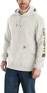 Carhartt Men's Loose Fit Midweight Logo Sleeve Graphic Sweatshirt, Malt, Large