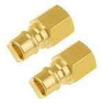 Joywayus 3/8" Brass Quick Connect Propane Fitting Adapter Male Plug x 3/8" NPT Female Thread for Propane BBQ Grill/Heater/Fireplace/RV Trailer (Pack of 2)