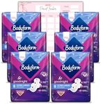 Body Form Ultra Long Sanitary Towels with Wings, (3 x 10) 30 Sanitary Pads Ultra for Day Protection and (3 x 8) 24 Good Night Ultra Large Period Pad for Super Heavy Flow with Caliko Period Tracker.