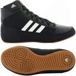 adidas HVC Wrestling Shoes - Black/White- 9.5