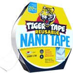 Tiger Tape® Strong Nano Mounting Tape. Multipurpose Clear Adhesive. Double Sided, Heavy Duty, Great for Mounting hanging decorations, photos or frames, pictures, cables. Reusable, Removable 5m