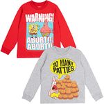 Spongebob Squarepants Patrick Star Little Boys 2 Pack T-Shirt Grey/Red 7-8