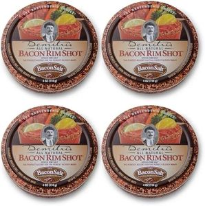 Demitri's Bacon RimShot Spiced Rim Salt - Bacon Flavored Salt Rimmer For Cocktails - Bacon Drink Garnish - Perfect for Bloody Marys, Margaritas, and More - 4oz Tin (Pack of 4)