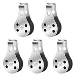 5 PCS Sailing Pulley Block Heavy Duty Stainless Steel Single Pulley Block Removable Pin Pulley Block Sailing Pulley Systems Wire Rope Pulley Nylon Roller Pulley Block For Sailboat Gym