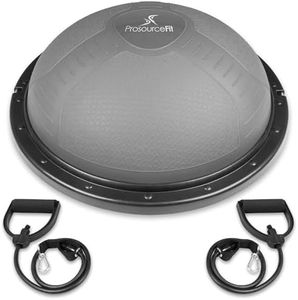 ProsourceFit Balance Trainer Stability Exercise Half Ball with Resistance Bands and Pump for Yoga Aerobics Home Gym Workout