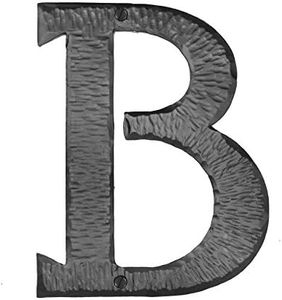 6" Hand Forged Iron Decorative Home Address Mailbox Numbers & Letters | Hacienda Series by Borderland Rustic Hardware | Black Finish | #B