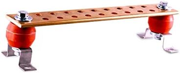 Copper Bus Bar - 12" Ground Bar - Grounding Kit - Terminal Busbar - Grounding Terminal - Electrical Ground Bar - Grounding Busbar - Copper Ground Bus 2.5kV Insulators - Copper Ground Rod - UL Listed