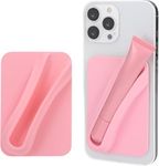 Lip Gloss Holder Phone Case, Lipstick Holder Phone Case, Protective Lip Gloss Case with Adhesive Holder for Most Phone Models, Stylish and Convenient Grip-On Silicone Lip Balm Case (Pink)