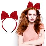 WLLHYF Bow Headband Headdress for Women and Girls Valentine's Day Christmas Red Bowknot Hair Bands Hair Hoop Perfect Hair Accessories for Party and Cosplay (1 Pack Red)