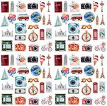 OIIKI 225 PCS Travelling Scrapbook Stickers, Mini Size Adventure Decals, DIY Decoration Stickers for Scrapbook, Vacation Albums, Travel Stub Diary, Journal, Travel Case, Calendars (5 Pack x 45 PCS)