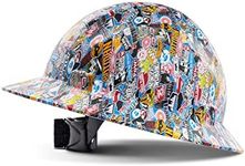 LANON Full Brim Hard Hat, OSHA Construction Work Approved, Premium Multicolor Design, FRP Safety Helmet with 4 Point Adjustable Ratchet Suspension, Class C