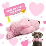 BarkButler Daisy The Dog Soft Squeaky Plush Dog Toy,Pink|X-Small-Medium Dogs(0-20kg)|Reinforced Fabric|Durable|Machine Washable|Non-Toxic|Crinkle Paper|for All Dog Breeds|Cuddle,Tug