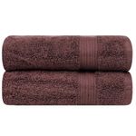 Ample Decor Hand Towel for Bathroom 18 X 28 Inch 600 GSM 100% Cotton, Soft Absorbent - 2 Pcs Brown