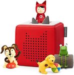 tonies Toniebox Pre-school Starter Set Bundle Incl. 1 Creative 3 Playtime and Action Songs, Fun with Spot, and Oi Frog, Audiobooks and Music Player Speaker for Kids, Screenfree, Red