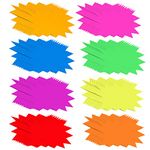 Neon Paper Star Sale Signs Star Classroom Name Tags Star Poster Board Star Shape Paper Party Food Labels Fluorescent Neon Sign Tags Assorted Colors Blank Retail Store Sign (192 Pieces)