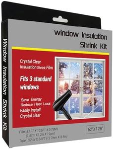 FonsBleaudy Insulating Film Window Kit to Keep Cold Out Window Shrink Film Insulator Kit (3 Windows)