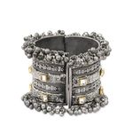 Dulcett India Bangles For Women, Oxidised Cuff Bracelet, Kada For Women, Silver Bangle, Bangle for Girls, Silver Kada for Women & Girls, Traditional Hand Cuff Bracelets for Women and Girls