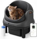 ABRCT Open Top L1 Self Cleaning Litter Box,Electronic Hands-Free,Smart Robot,Automatic Cleaning Litter Box-App Control and Safe Anti-Pinch,with Safety Sensors and Liner for Medium-Sized Cats,Black