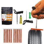 GRAND PITSTOP Universal Tubeless Tyre Puncture Kit with Strips, Strip Puncture Repair Kit On The Go, Tubless Tire Strip Kit for Autos, Cars, Motorcycles, Trucks, RVs, etc.