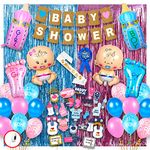 Party Propz Baby Shower Decoration Items - 92pcs Baby Shower Decorations | Mom To Be Decoration Items Set | Baby Shower Props For Decorations | Maternity Shoot Props Accessories | Baby Shower Balloons