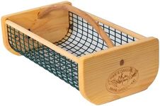 Maine Garden Hod Basket for Vegetable Gardening and Harvest Gathering or Farmhouse Decor, Pine and Oak with PVC Wire Mesh, USA Made, 16 x 9 in, 8 quart