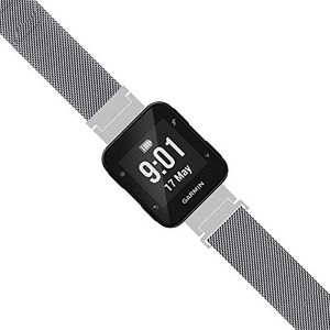 LeiOu Steel Mesh Strap Compatible with Garmin Forerunner 35 Band (Silver Small)