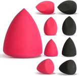 8pcs Makeup Sponge Set Professional Blender Sponge Soft Concealer Sponge Facial Makeup Tools for Foundation Liquid Powder, Stocking Stuffers for women(Rose Red and Black)