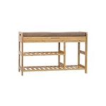 C&AHOME Shoe Bench Bamboo, 3-Tier S