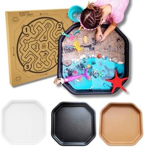 Learning Through PLAYtrays Tuff Tray for Sensory Play - Activity Table for Kids - Toddler Sandbox - Water Play -Outdoors and Indoors - Creativity Sensory Bin for Kids (Small Black)