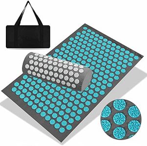 Massage Acupuncture Yoga Mat,Acupressure Mat And Pillow Set Yoga Mat for Back Stress Relief and Muscle Relaxation For Massage And Stress Reduction With Carrying Bag (White)