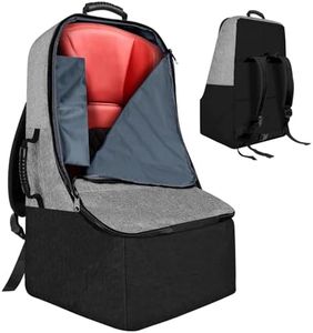 ZRRAJOY Padded Car Seat Travel Bag for Airplane, Heavy Duty Backpack for Air Travel, Water-Resistant Carrier with Shoulder Strap, Fits Most Car Seats (Grey+Black)