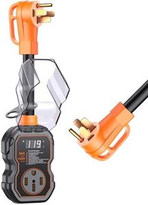 GEARGO 𝐍𝐞𝐰 Smart 50 Amp Surge Protector for RV with LED Display, 15000J Upgraded Power Surges Voltage Protection Circuit Analyze for Camper with Waterpoof Cover (Orange)