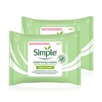 Simple Facial Cleansing Wipes Kind to Skin Sensitive 25's (2 Packs)