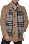 Dockers Men's Weston Wool Blend Coat (Regular and Big & Tall), Camel/Light Grey Scarf, Small