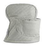 KITCHENAID Fitted Tilt-Head Solid Stand Mixer Cover with Storage Pocket, Quilted 100% Cotton, Grey, 14.4"x18"x10"