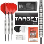 TARGET Darts Artemis 26G 80% Tungsten Steel Tip Darts Set - 6 Pro Grip Shafts - 9 Pro Ultra Flights - Dart Wallet Bundle