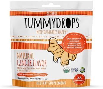 Natural Ginger Tummydrops (Resealable Bag of 33 Individually Wrapped Drops) Certified Oregon Tilth USDA Organic, Non-GMO Project, GFCO Gluten-Free, and KOF-K Kosher