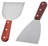 passpass Wooden Handle Stainless Steel Pastry Scraper Cutter Kitchen Cuisine Steak Chocolate Putty Shovel(Pack of 2)