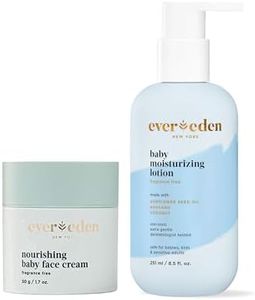 Evereden Nourishing Baby Face Cream, 1.7 oz & Fragrance Free Baby Moisturizing Lotion, 8.5 fl oz | 2 Item Bundle Set | Clean and Unscented Baby Care