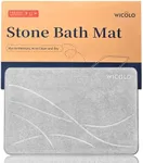 WICOLO Stone Bath Mat, Diatomaceous Earth Shower Mat, Ultra Absorbent, Non-Slip, Quick Drying, Large Stone Bath Mat for Bathroom Kitchen (23.5 * 15inch, Grey)