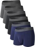 DAVID ARCHY Men's Soft Underwear Breathable Bamboo Rayon Fiber Trunks for Men in 6 Pack (Navy Blue+Black+Dark Gray, M)