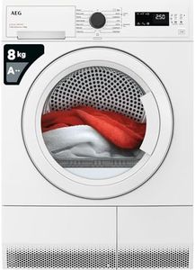 AEG 5000 Series Heat Pump Tumble Dryer 8kg TXH508A2R, Freestanding Dryer, AutoSense Function Optimises Time & Energy Consumption, Easy Iron Program, Delay Start, 8 kg Load, 66 dB, White