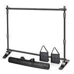 EMART Photo Studio 8 x 8 ft Telescopic Tube Background Support Pole and Stand with Heavy Duty Base for Trade Show Wall Exhibitor Photo Booth Background