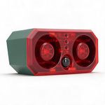 Solar Indoor Outdoor Motion Sensor Alarm, 13 Sounds Dog Barking Loud Noise Maker, 12 Red Flashing LEDs Motion Detector Alarm Siren Water proof for Home, Garden, Yard, Farm