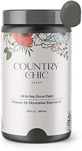 Country Chic Paint - Chalk Style All-in-One Paint for Furniture, Home Decor, Cabinets, Crafts, Eco-Friendly, Minimal Surface Prep, Multi-Surface Paint - Rocky Mountain [Charcoal Grey] - Quart (32 oz)