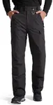 FREE SOLDIER Men's Waterproof Snow Insulated Pants Winter Skiing Snowboarding Pants with Zipper Pockets (Black Medium(34-36)/32L)