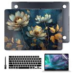 Batianda for New M3 MacBook Pro 14 inch Case 2023 2021 Release Model A2779/A2918 with M2 M1 Pro/Max Chip,Creative Designed Clear Hard Shell with Keyboard Cover & Screen Protector, Blooming Flowers