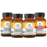 ORGANIC INDIA Turmeric Formula 60 Capsules | Strong anti-inflammatory | Enhances Skin, Bone, and Joint Health - (Pack of 4)